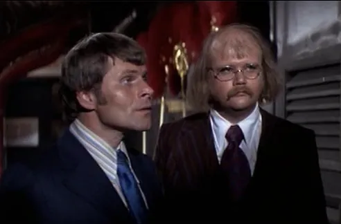 The assassin duo Mr. Wint and Mr. Kidd lurk side by side in Diamonds Are Forever