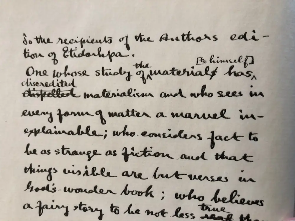 Detail of hand-written reproduction as notes to subscribers
