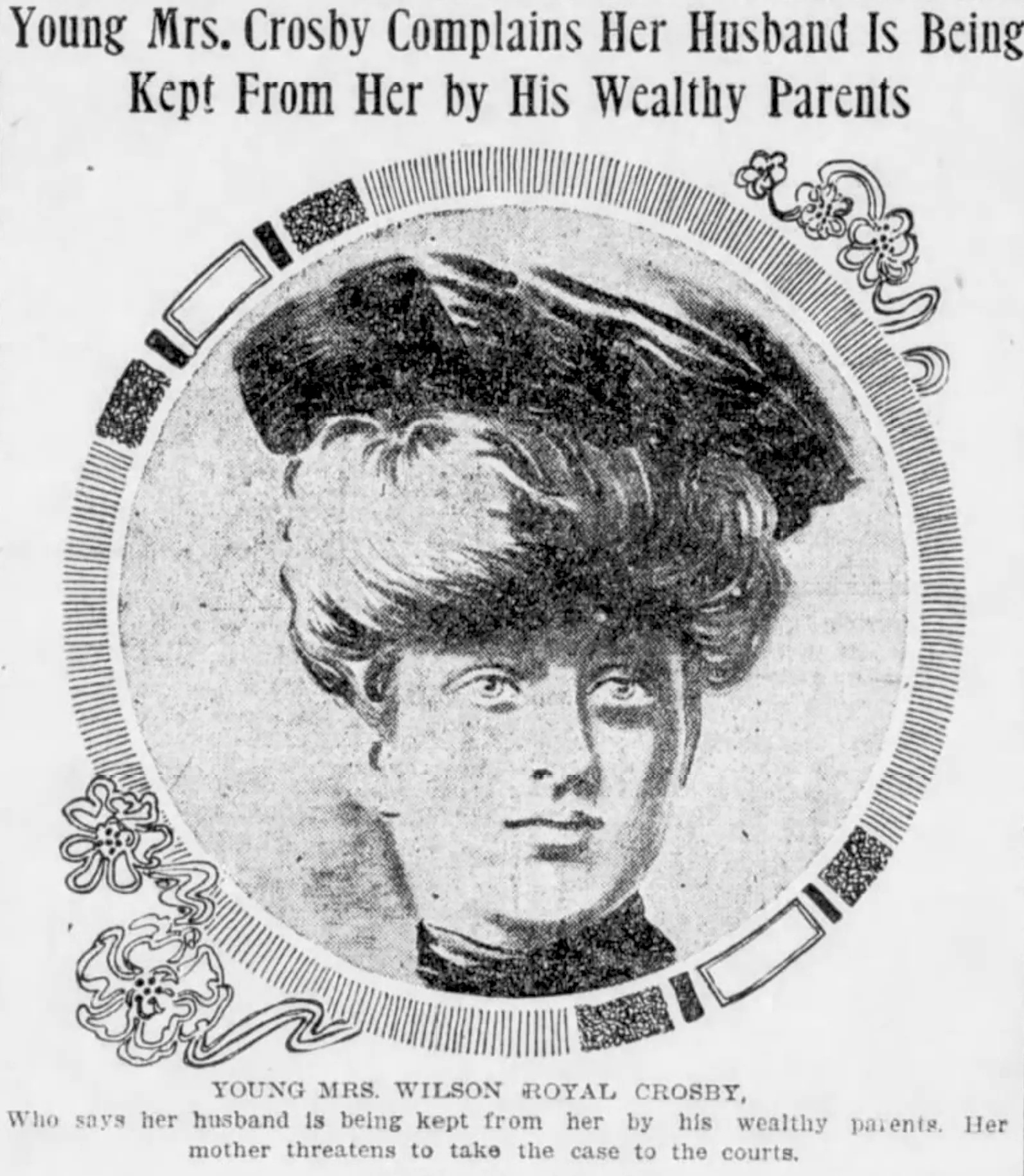 Newspaper clipping of a photo of Dorothy McCormack Crosby