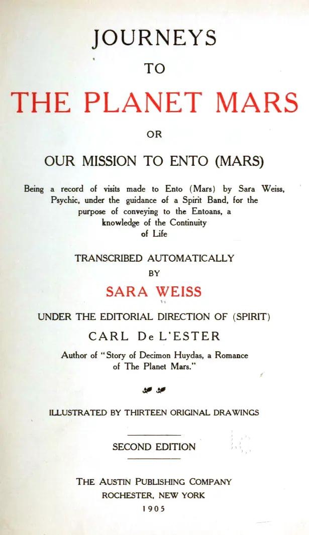 Title page for Journeys to the Planet Mars