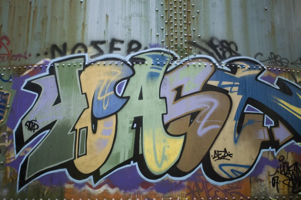 Water tower graffiti