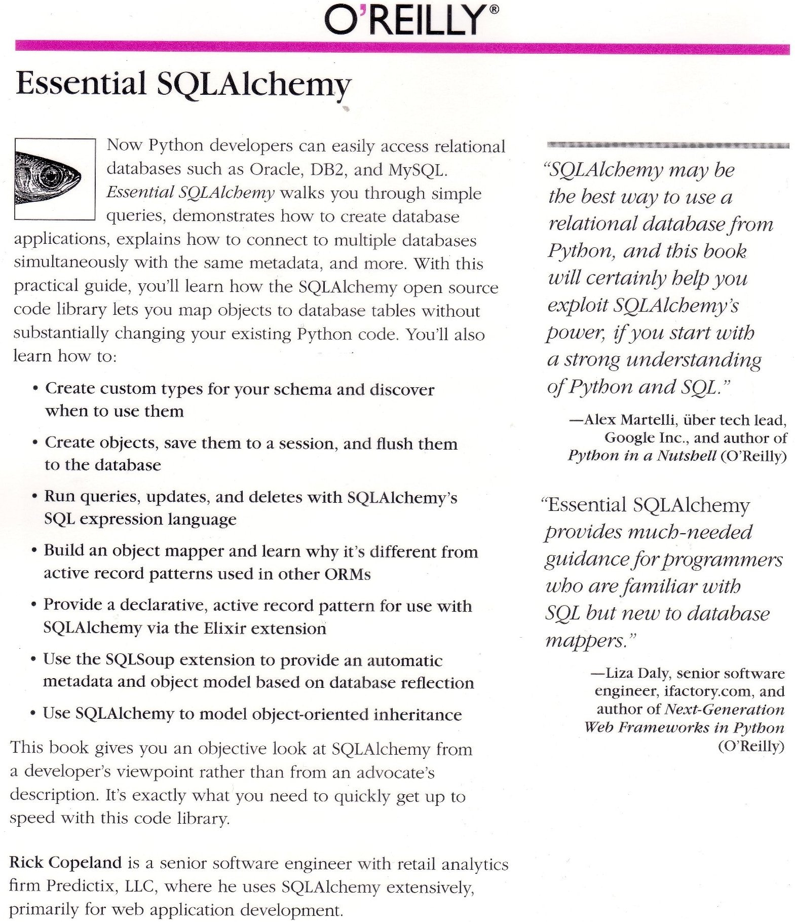 SQLAlchemy back cover
