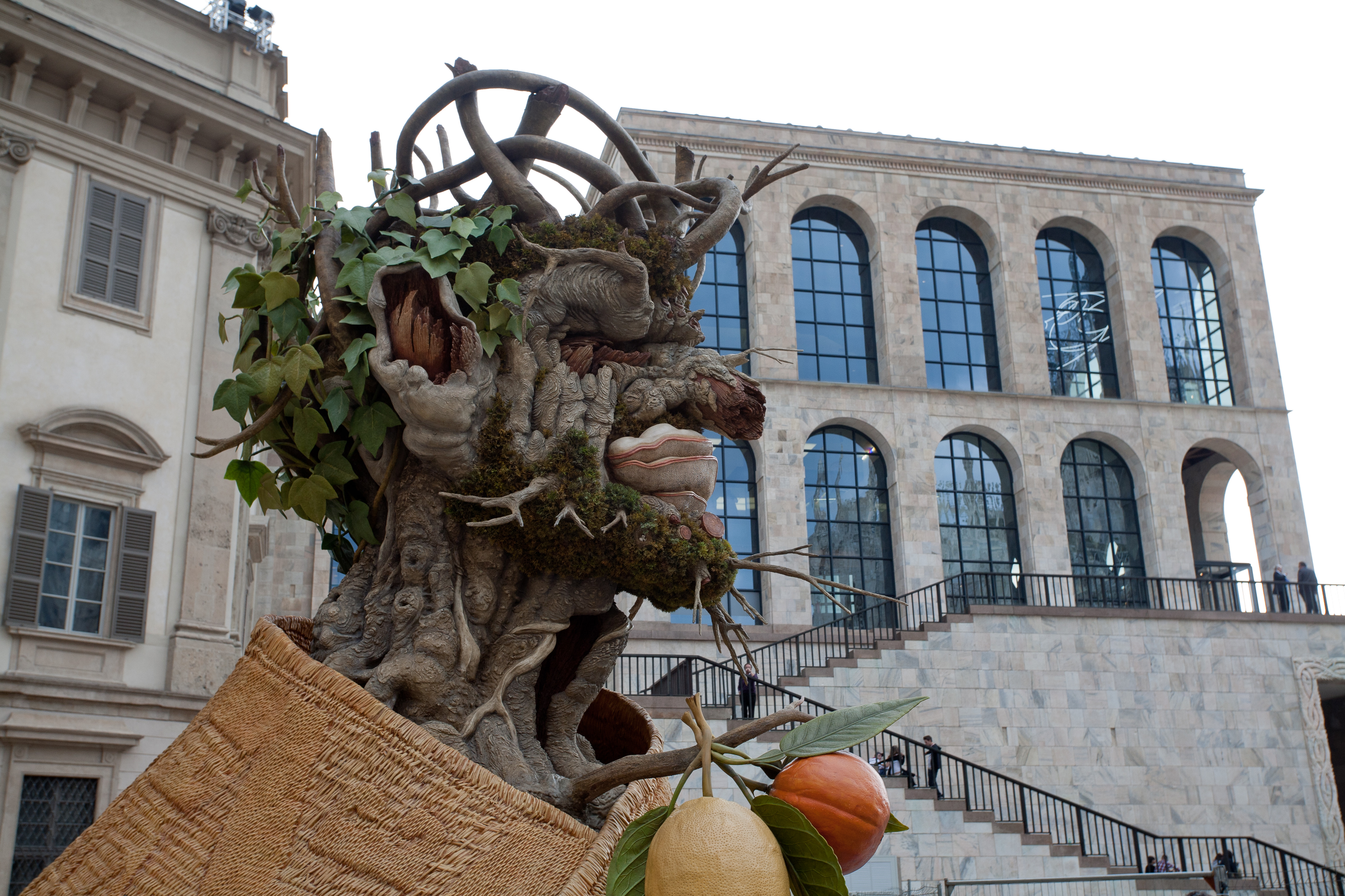 Art sculpture in front of Palazzo Reale