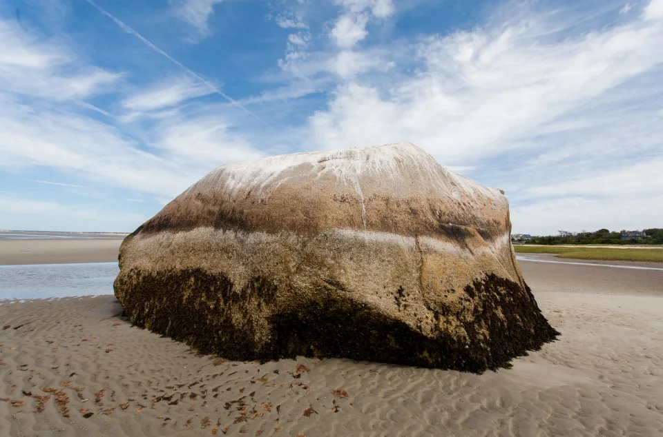 Glacial erratic on beach