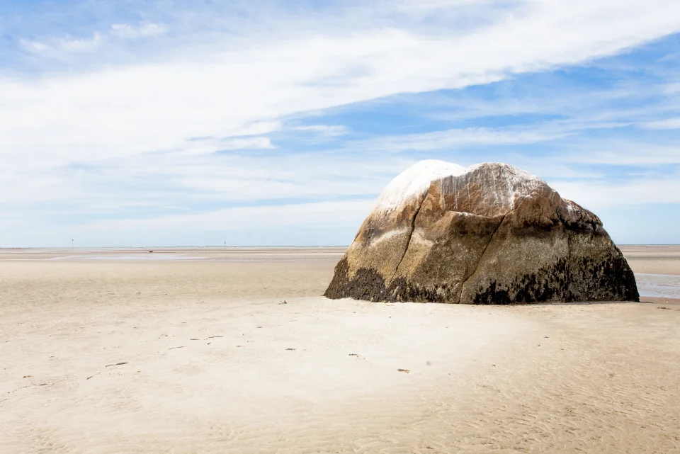 Boulder on sand flats